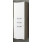 ACF C133WL Glossy White and Larch Canapa Tall Storage Cabinet